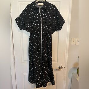 Anthropologie Exquise Tobie Polka Dot Black Dress